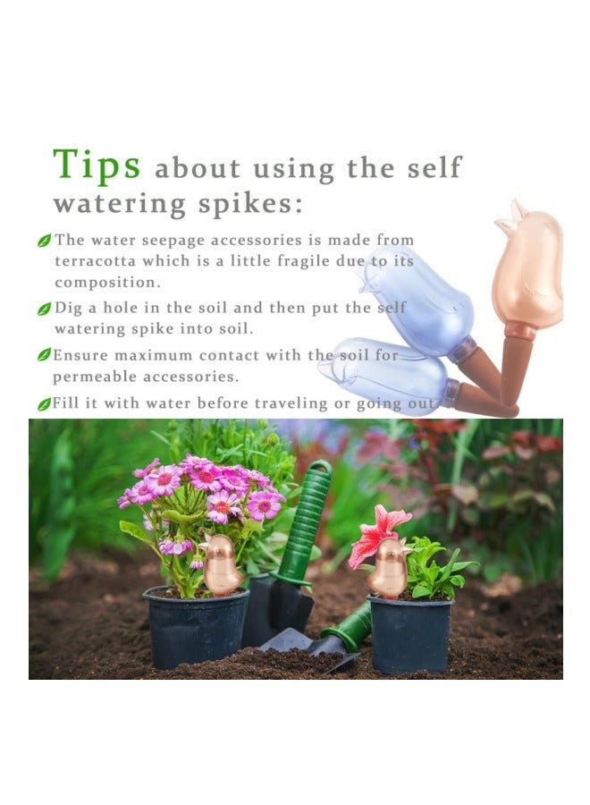 ميكسد 4 عبوات من مسامير السقاية الذاتية، كرات سقي النباتات الداخلية، مسامير الري التلقائي على شكل طائر، مسامير تيراكوتا ذاتية السقاية، أجهزة سقاية النباتات - Image 5