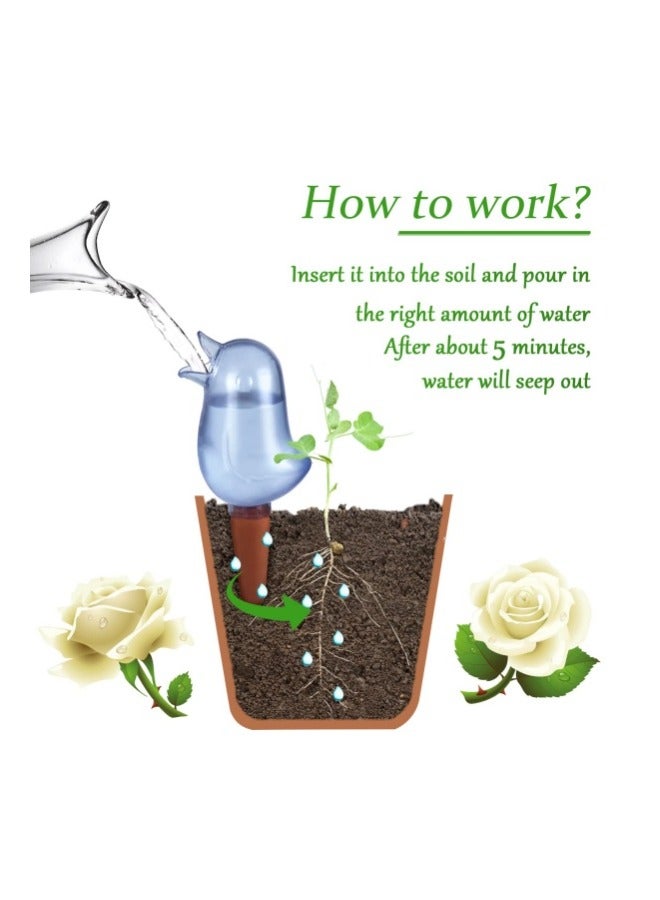 ميكسد 4 عبوات من مسامير السقاية الذاتية، كرات سقي النباتات الداخلية، مسامير الري التلقائي على شكل طائر، مسامير تيراكوتا ذاتية السقاية، أجهزة سقاية النباتات - Image 2