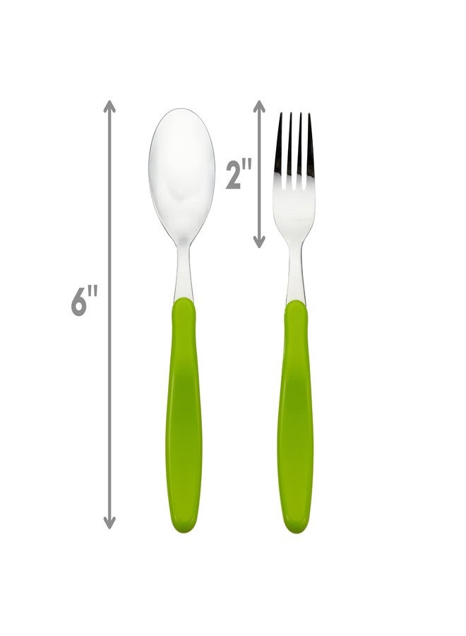 Innobaby Din Din Smart EZ Grip Spoon and Fork with Carrying Case, Utensil Set for Kids and Toddlers, BPA Free (Green) - Image 3