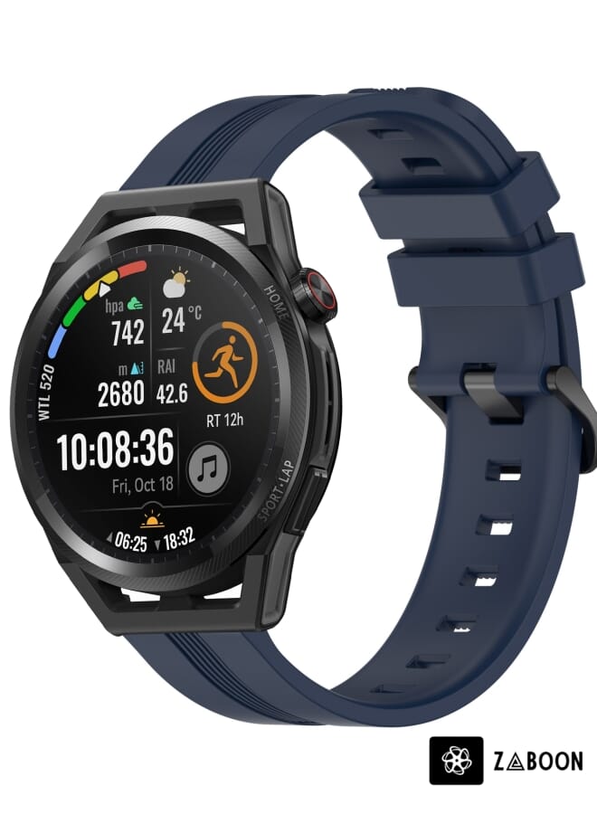 Zaboon Huawei Watch GT Runner 22mm Concave Striped Slicone Watch Band - Image 1