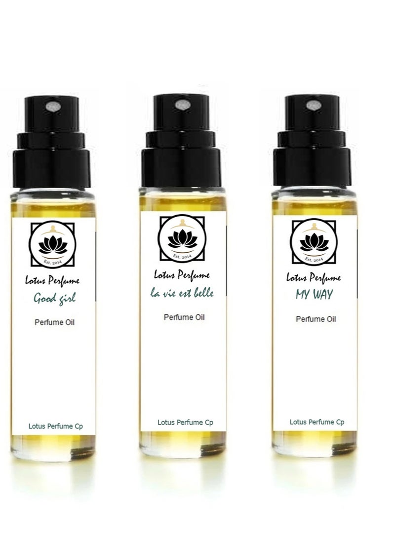 Lotus 3 Perfume Tester Impression of Good Girl, My Way, La vie belle- 5 ml - Women Perfume 