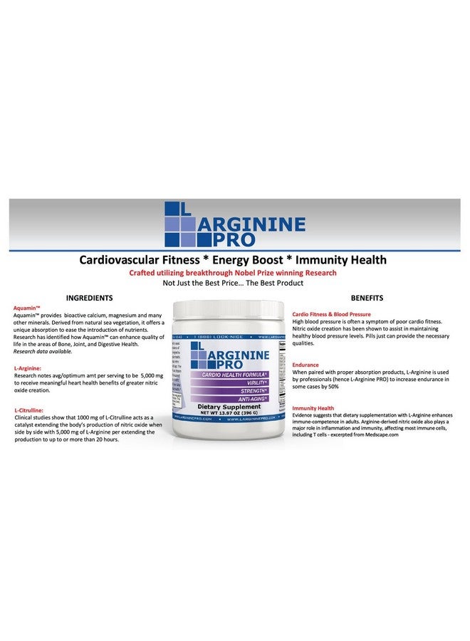 Larginine Supplement 5500Mg Of Larginine Plus 1100Mg Lcitrulline Powder (Grapeberry / 1 Jar)