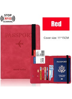 NIBEMINENT 1pc RFID Passport Holder, Thin Passport Wallet, Leather Surface, Multi Functional Wallet, Travel Passport Holder, Cute Card Holder  - Image 1