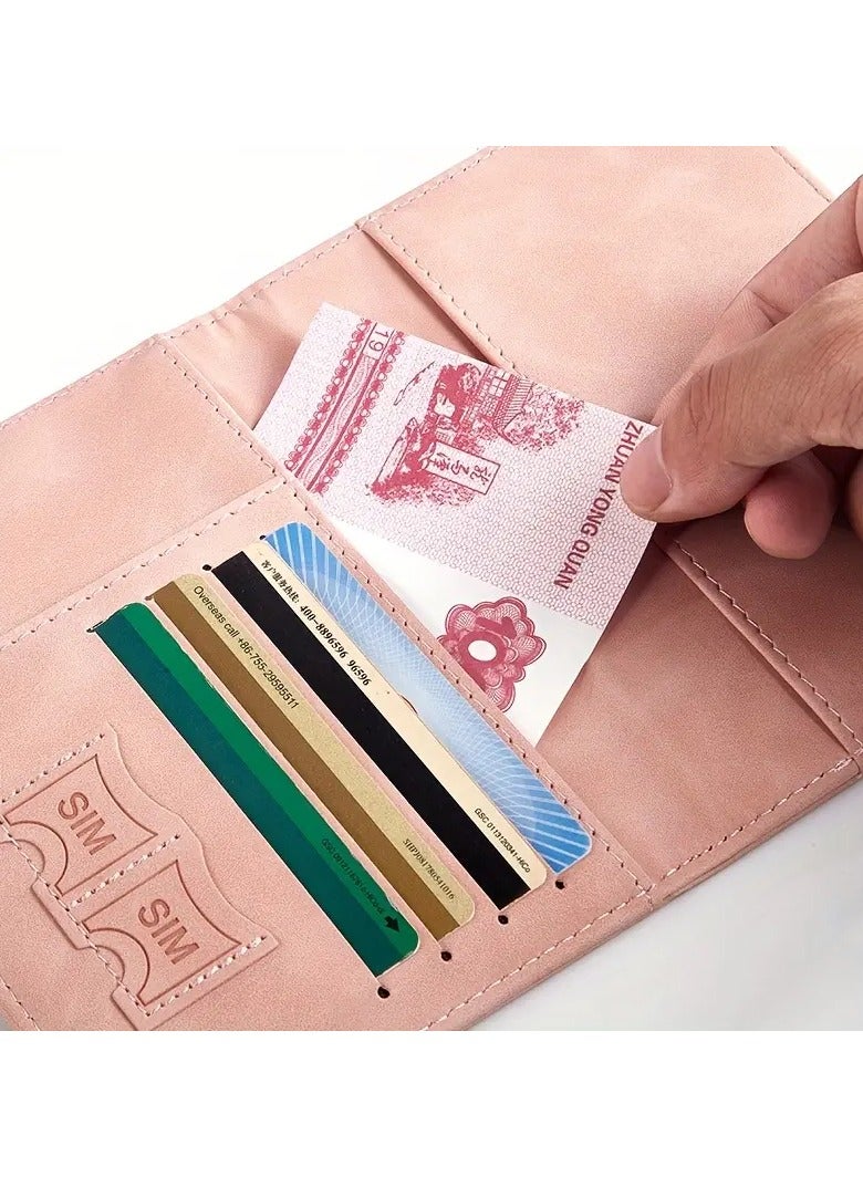 NIBEMINENT 1pc RFID Passport Holder, Thin Passport Wallet, Leather Surface, Multi Functional Wallet, Travel Passport Holder, Cute Card Holder  - Image 5
