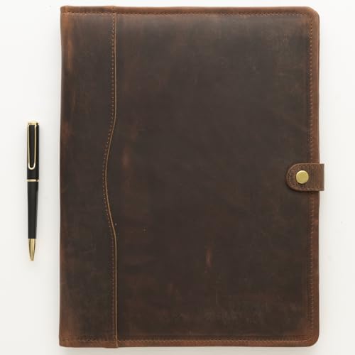 NomadCraftsCo. Leather Portfolio - Professional Portfolio Organizer, Resume Folder, Leather Padfolio for Men and Women, Business Portfolio with cardholder, Portfolio Folder - Leather Folder - Image 1
