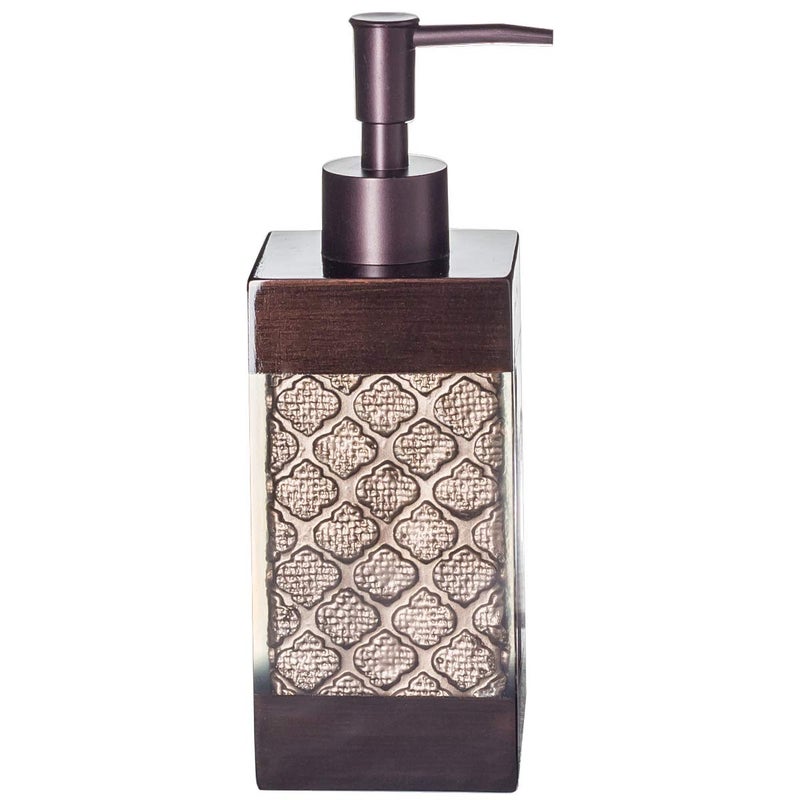 Creative Scents Dahlia Brown Bathroom Accessory Set Complete - Decorative 4 Piece Bathroom Sets Accessories Includes: Soap Dispenser, Toothbrush Holder, Tumbler and Soap Dish - Image 5