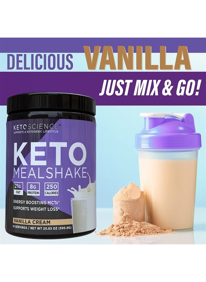 Keto Science مشروب وجبة كيتوني بنكهة الفانيليا، مكمل غذائي، غني بالدهون الثلاثية متوسطة السلسلة والبروتين، مناسب للباليو، لفقدان الوزن، 14 حصة، 20.7 أونصة، قد يختلف التعبئة والتغليف - Image 4
