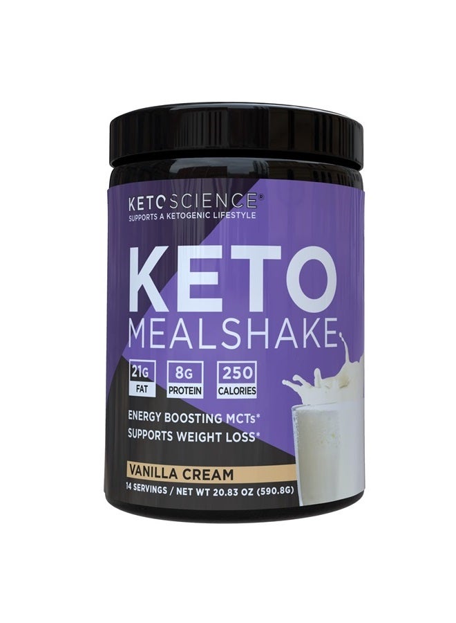 Keto Science مشروب وجبة كيتوني بنكهة الفانيليا، مكمل غذائي، غني بالدهون الثلاثية متوسطة السلسلة والبروتين، مناسب للباليو، لفقدان الوزن، 14 حصة، 20.7 أونصة، قد يختلف التعبئة والتغليف - Image 1