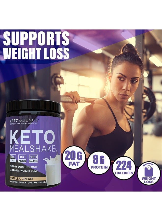 Keto Science مشروب وجبة كيتوني بنكهة الفانيليا، مكمل غذائي، غني بالدهون الثلاثية متوسطة السلسلة والبروتين، مناسب للباليو، لفقدان الوزن، 14 حصة، 20.7 أونصة، قد يختلف التعبئة والتغليف - Image 3