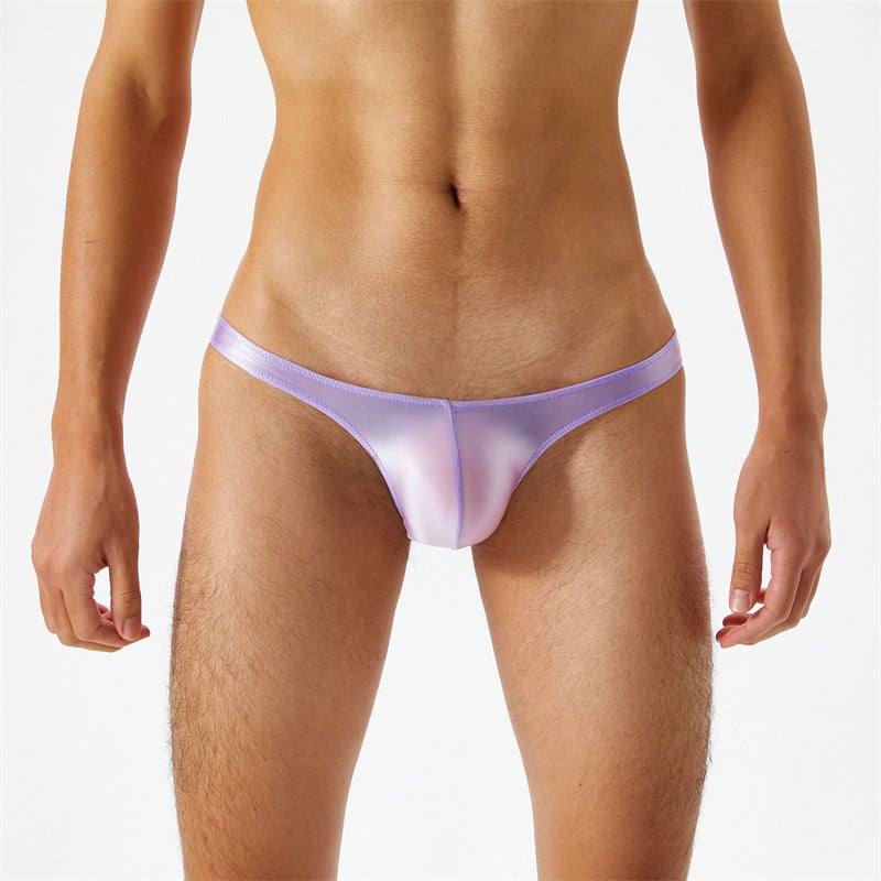 Silk Smooth Through Thin Oil Gloss Silky Ultra-Low Waist Men'S Thong T Pants 7071 - Image 5