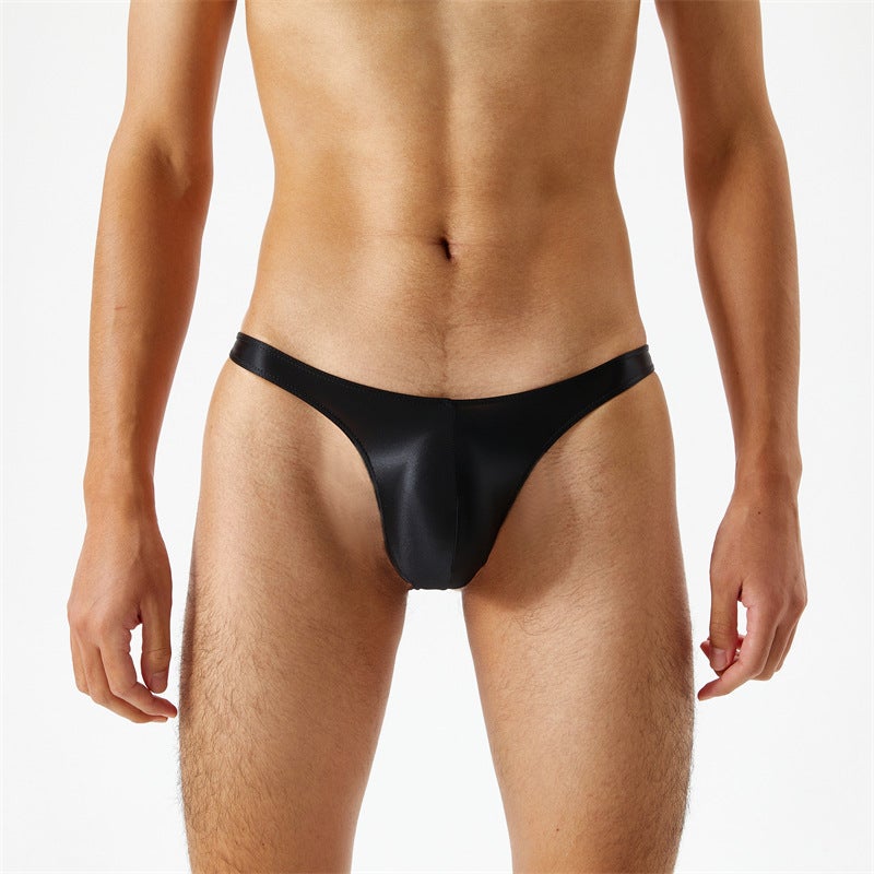 Silk Smooth Through Thin Oil Gloss Silky Ultra-Low Waist Men'S Thong T Pants 7071 - Image 1