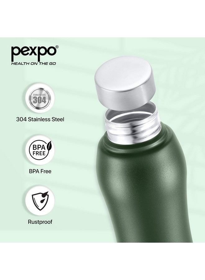 PEXPO Bistro ISI Certified Stainless Steel Fridge/Sports Water Bottle 1 Litre, Military Green|Steel Cap Single Walled | Easy Grip | Leakproof for Home, Office, Gym, School, Yoga,Hike,Men,Women&Kids - Image 5