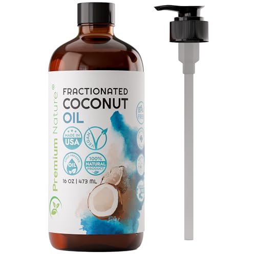 Premium Nature Fractionated Coconut Oil for Skin Moisturizer with Pump Massage Oils Best Carrier for Essential Oils Mixing Body OUL for Dry Skin Moisturizer Natural Oi for Face Hair Body 16oz - Image 1