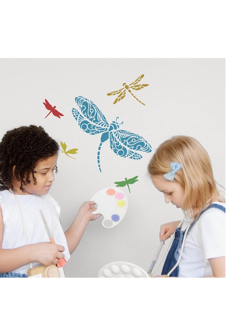 FINGERINSPIRE FINGERINSPIRE Dragonfly Stencils 11.8x11.8 inch DIY Dragonfly Stencil Template Plastic Dragonfly Pattern Stencils Reusable Dragonfly Stencils DIY Decor Stencil for Painting on Wood Floor Wall  - Image 5
