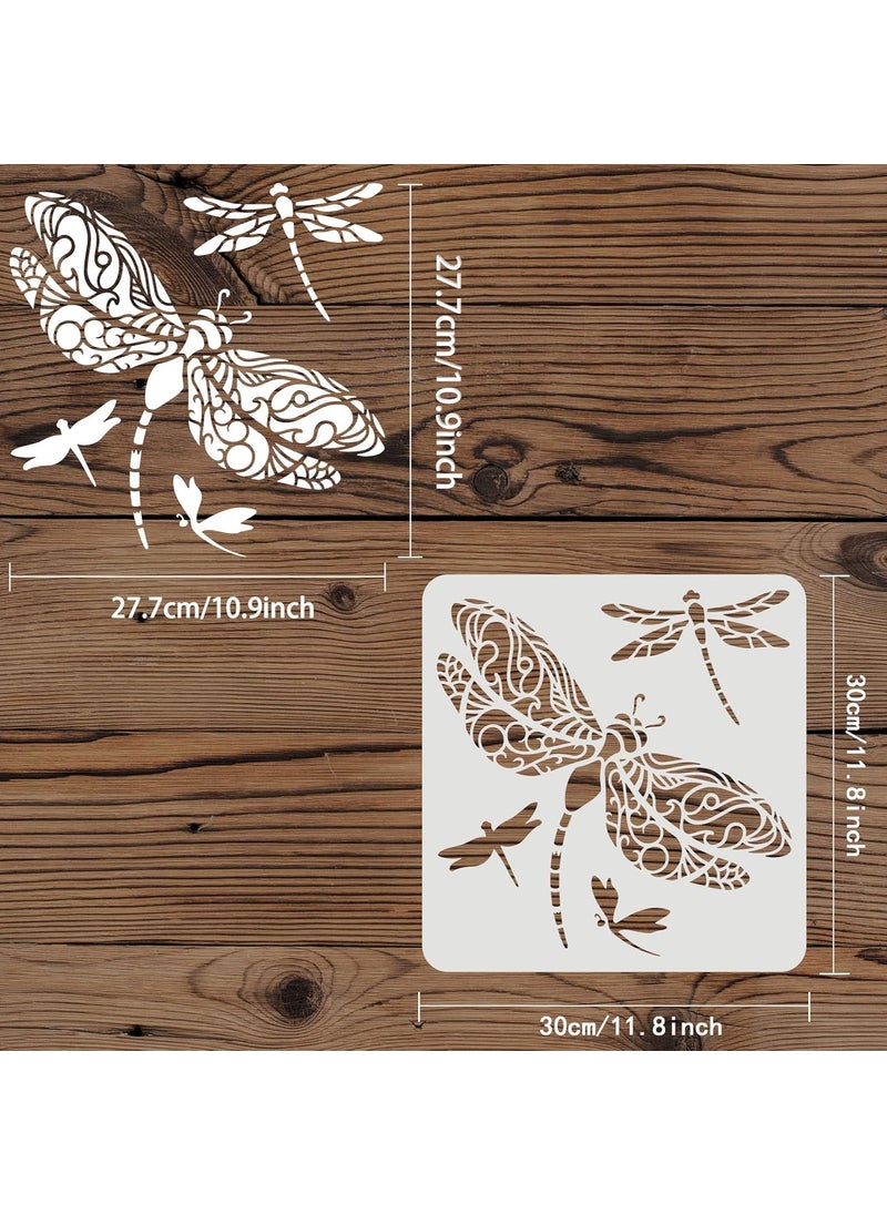 FINGERINSPIRE FINGERINSPIRE Dragonfly Stencils 11.8x11.8 inch DIY Dragonfly Stencil Template Plastic Dragonfly Pattern Stencils Reusable Dragonfly Stencils DIY Decor Stencil for Painting on Wood Floor Wall  - Image 2