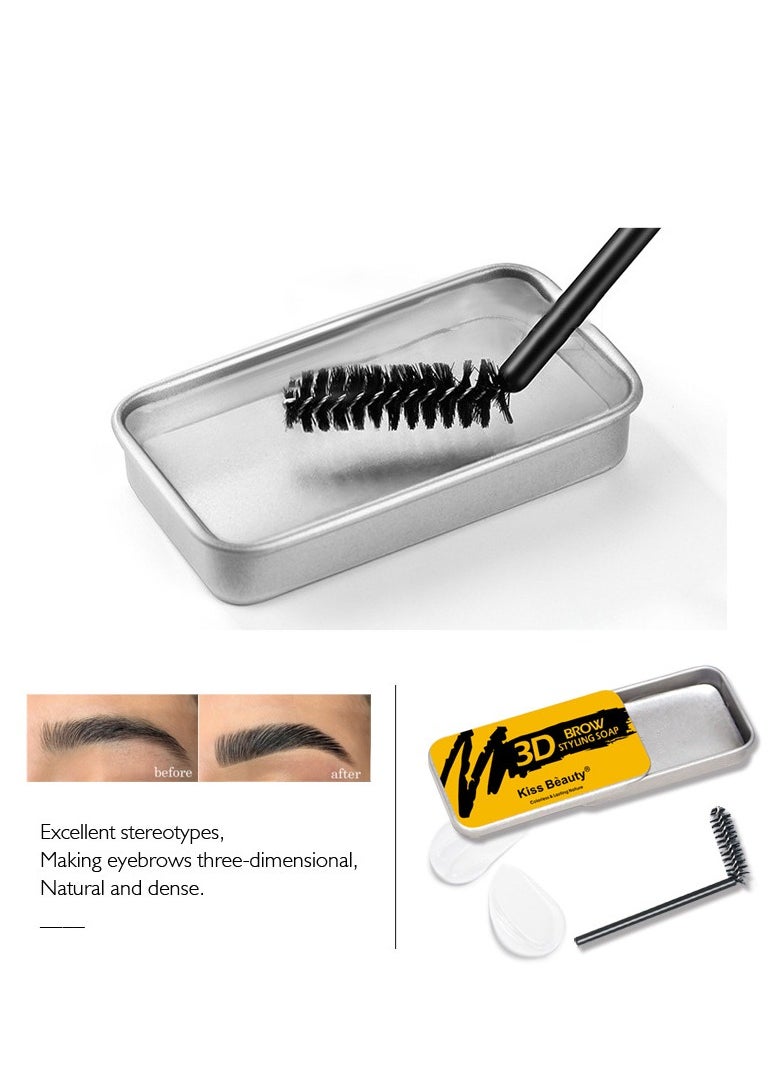 Kiss Beauty - Eyebrow Soap Eyebrows Gel Eyebrow Styling Makeup Soap Brow Sculpt Lift Waterproof Transparent Stereotype Soap Brow - Image 1