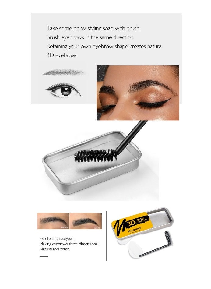 Kiss Beauty - Eyebrow Soap Eyebrows Gel Eyebrow Styling Makeup Soap Brow Sculpt Lift Waterproof Transparent Stereotype Soap Brow - Image 1