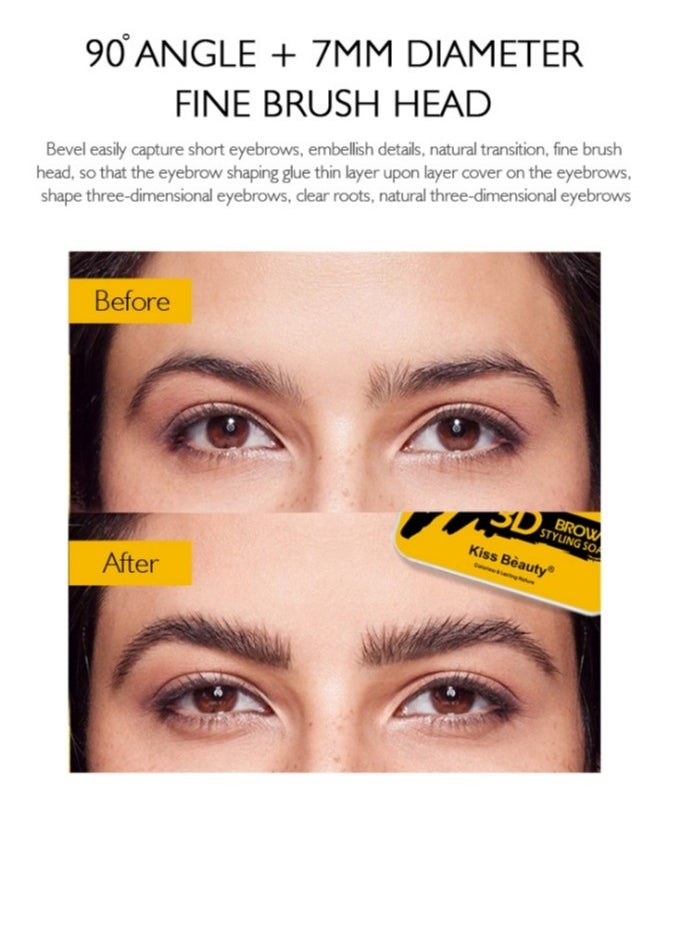 Kiss Beauty - Eyebrow Soap Eyebrows Gel Eyebrow Styling Makeup Soap Brow Sculpt Lift Waterproof Transparent Stereotype Soap Brow - Image 1
