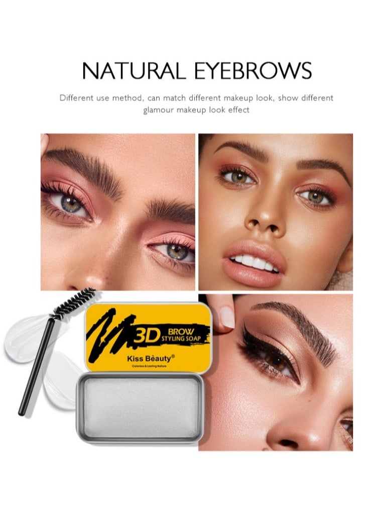 Kiss Beauty - Eyebrow Soap Eyebrows Gel Eyebrow Styling Makeup Soap Brow Sculpt Lift Waterproof Transparent Stereotype Soap Brow - Image 1
