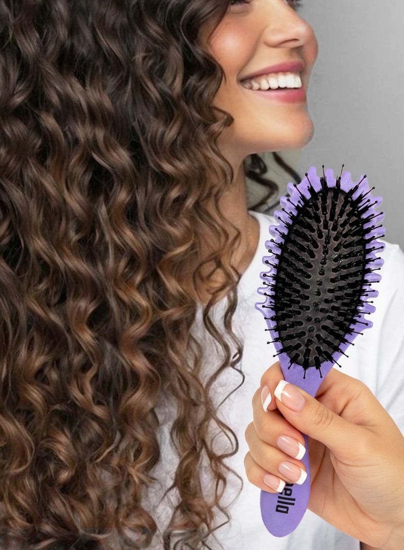 ميلا فرشاة مبطنة لتمشيط وتشكيل الشعر الكيرلي -  موف فاتح - Image 4