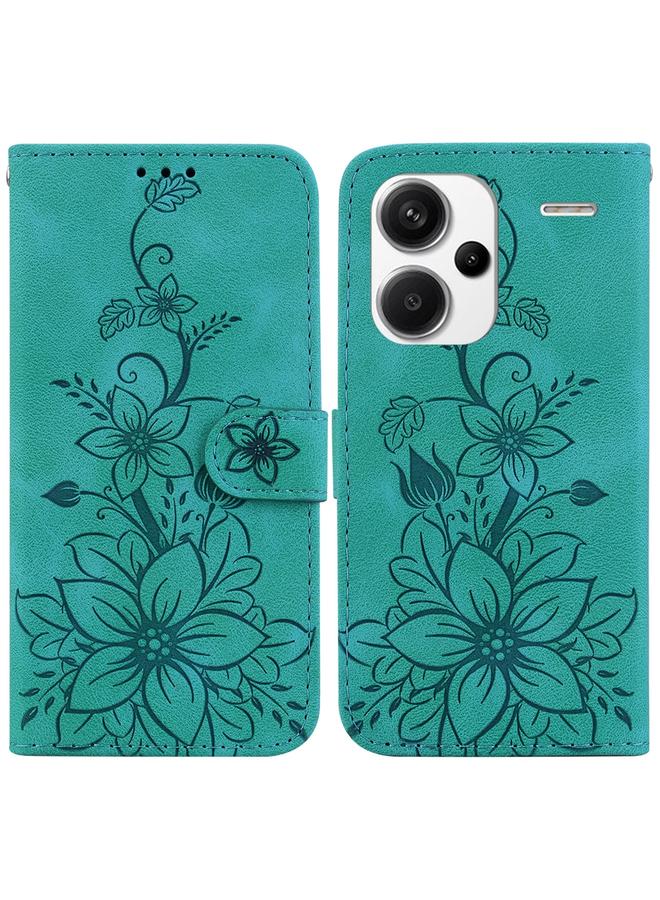 The Bros Case For Xiaomi Redmi Note 13 Pro+ 5G Lily Embossed Leather Phone Case