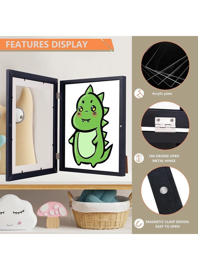 1 PCS Kids Art Frames, Front Opening Changeable Great for Kids Drawings Storage Frames Children Art Projects Schoolwork Crafts A4 Hanging - Image 2
