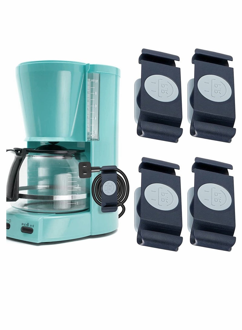 SYOSI Cord Holder Cable Clips, Cord Organizer for Kitchen Appliances, 4PCS Self-Adhesive Rotatable Cord Wrap Organizers, for USB, Computer Cables Power Cords Management Clips, Home, Office Tidy(Gray） - Image 1