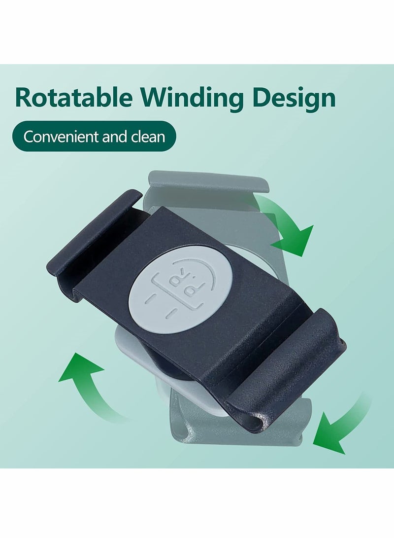 SYOSI Cord Holder Cable Clips, Cord Organizer for Kitchen Appliances, 4PCS Self-Adhesive Rotatable Cord Wrap Organizers, for USB, Computer Cables Power Cords Management Clips, Home, Office Tidy(Gray） - Image 3