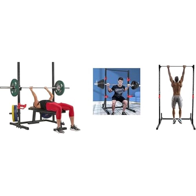 rayihni Adjustable Squat Rack & Bench Press Stand – Multifunctional Barbell Rack For Men’S Fitness, Home Gym Strength Training, Weight Lifting And Indoor Workouts - Image 5