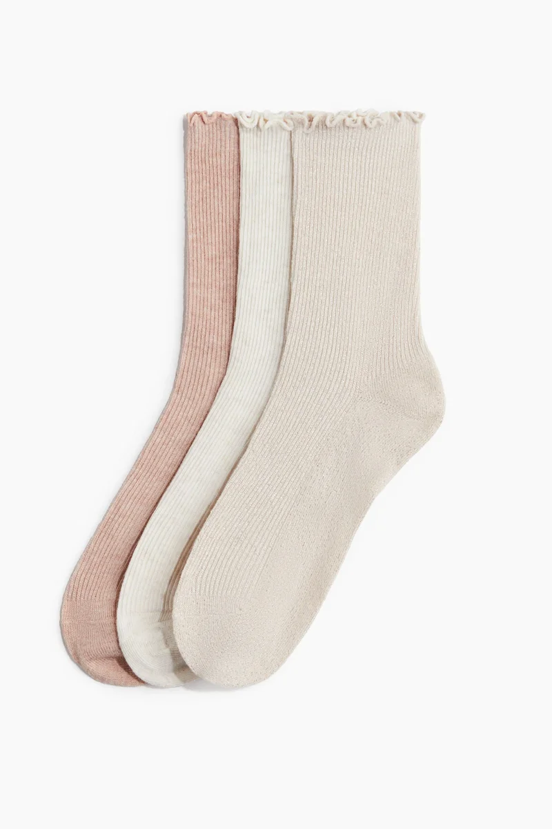 H&M 3-pack overlock-detail socks