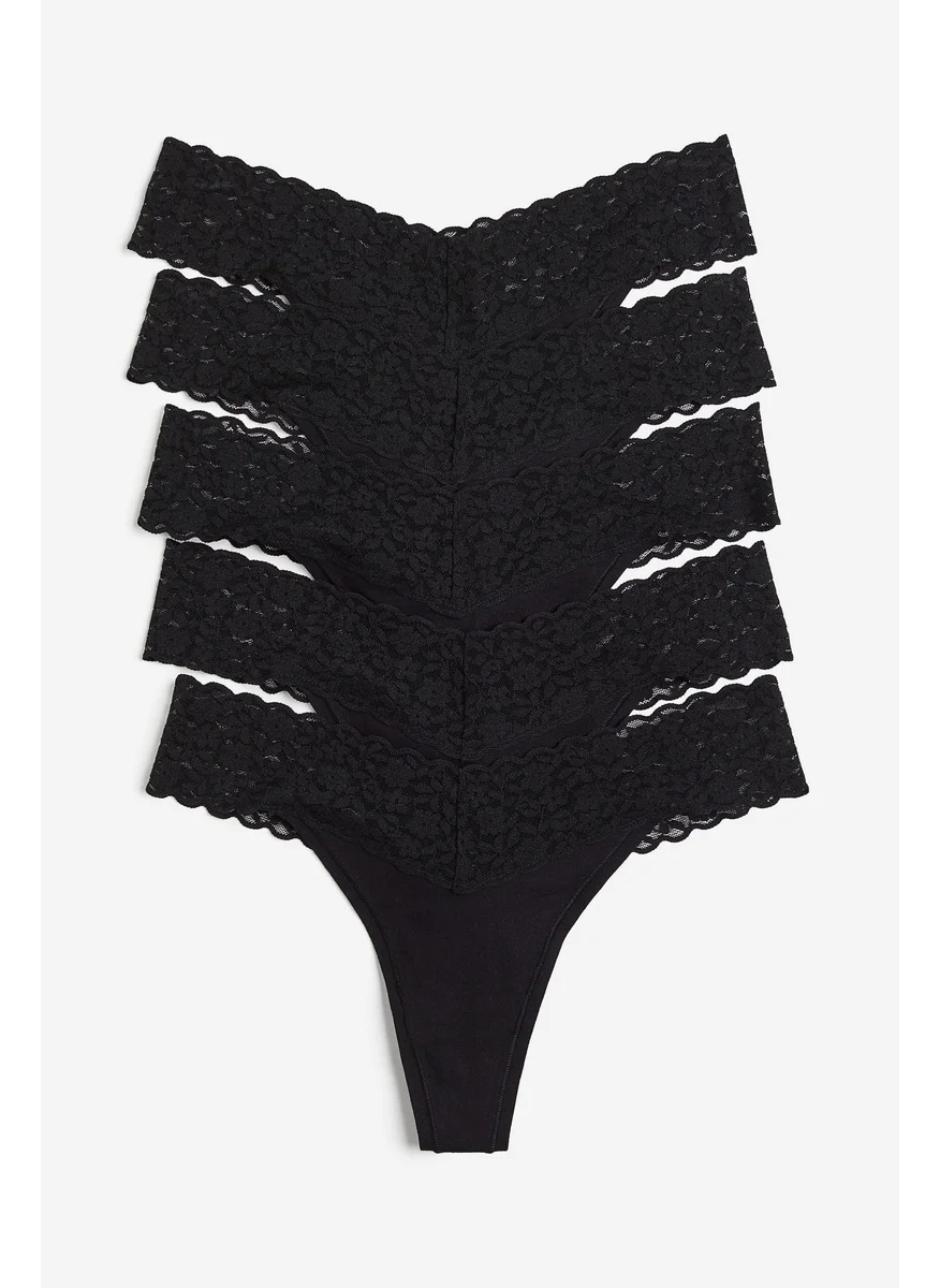 H&M 5-Pack Lace Thong Briefs