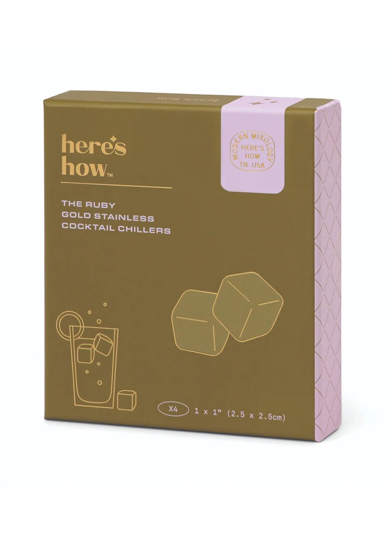 Here's How The Ruby Cocktail Chillers in Gold - Set of 4