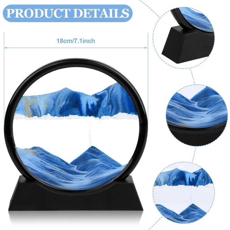 Hatanu Mall Moving Sand Art, Sand Art Liquid Motion Moving Sand Art Picture Sandscapes in Motion 3D Sand Painting for Home Decor and Office (Multicolor, 7 inch) - Image 2