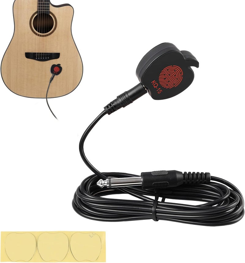 GOGHOST Piezo Contact Pickup - Universal Surface-Mount Guitar Pickups for Acoustic Guitar, Ukulele, Violin, Viola, Cello, Banjo, Mandolin and Other Instrument, Cable Length 10.7 ft - Image 1