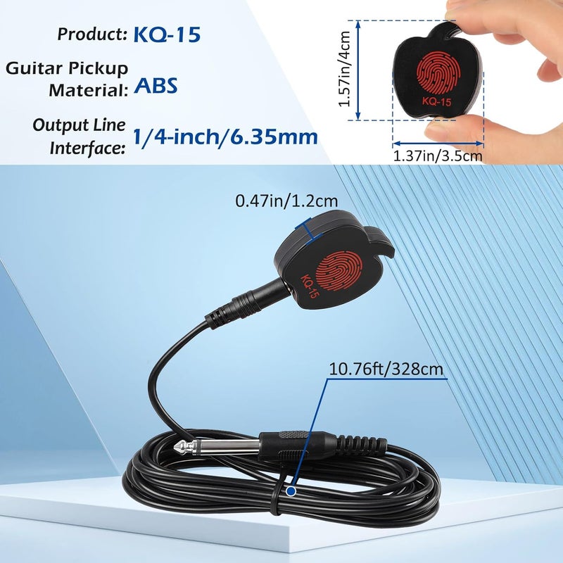 GOGHOST Piezo Contact Pickup - Universal Surface-Mount Guitar Pickups for Acoustic Guitar, Ukulele, Violin, Viola, Cello, Banjo, Mandolin and Other Instrument, Cable Length 10.7 ft - Image 2