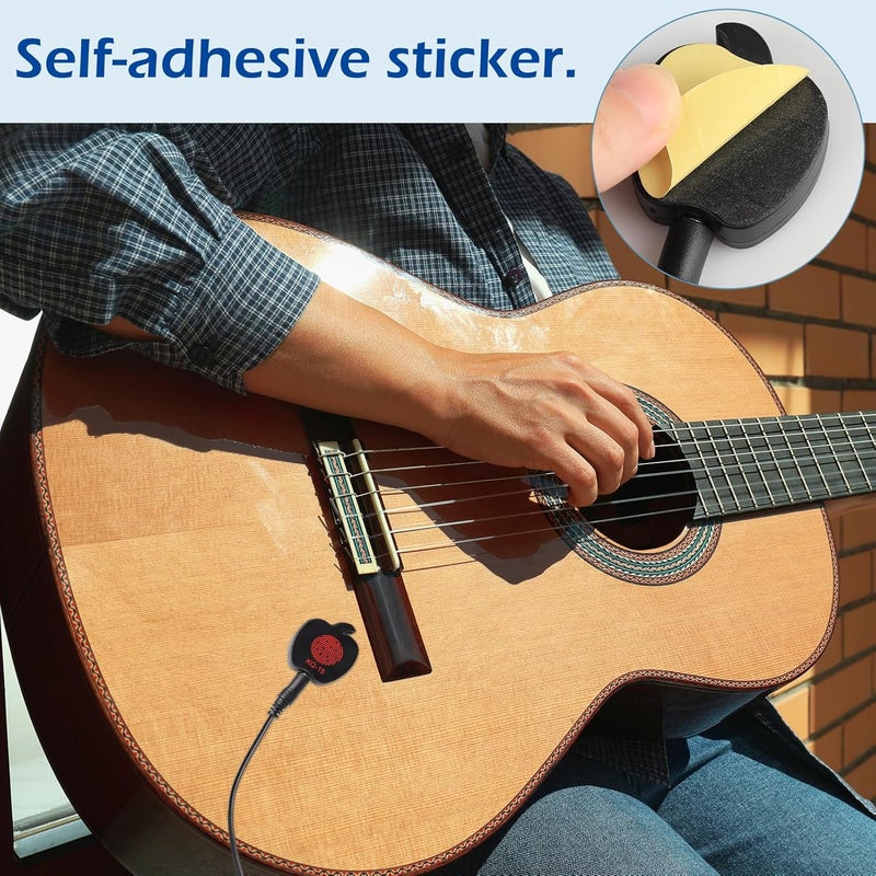 GOGHOST Piezo Contact Pickup - Universal Surface-Mount Guitar Pickups for Acoustic Guitar, Ukulele, Violin, Viola, Cello, Banjo, Mandolin and Other Instrument, Cable Length 10.7 ft - Image 5