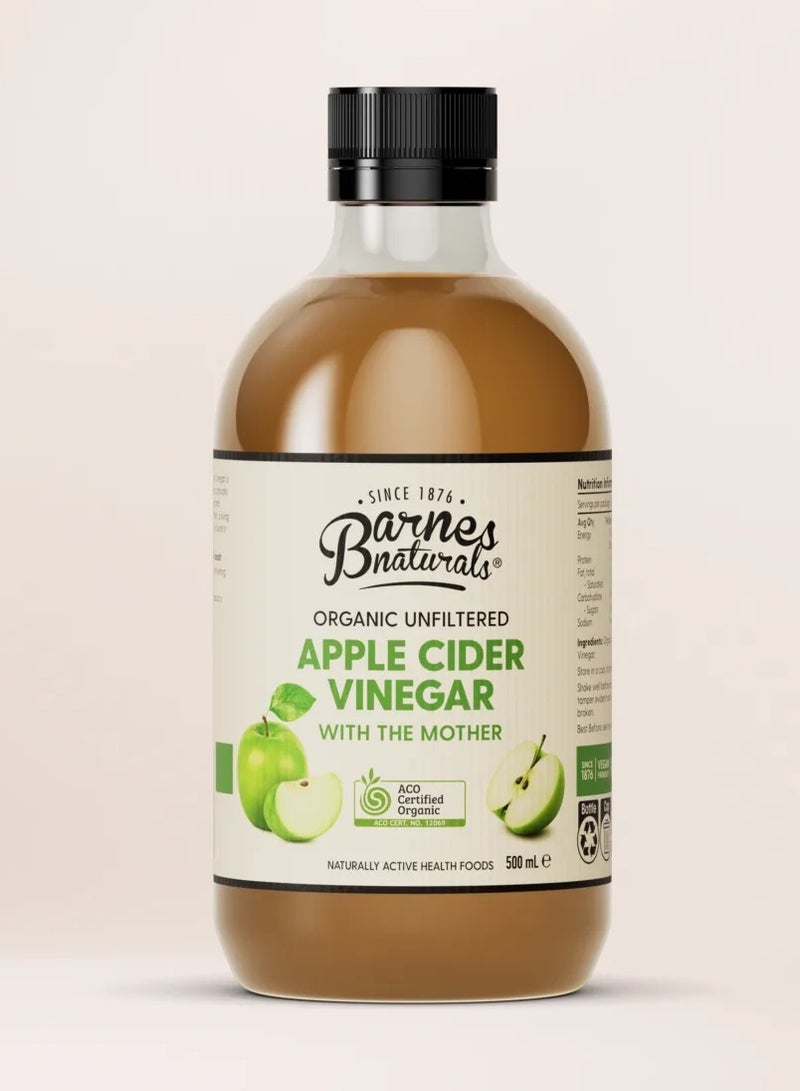 Barnes Natural Organic Apple Cider Vinegar With The Mother 500ml - Image 1