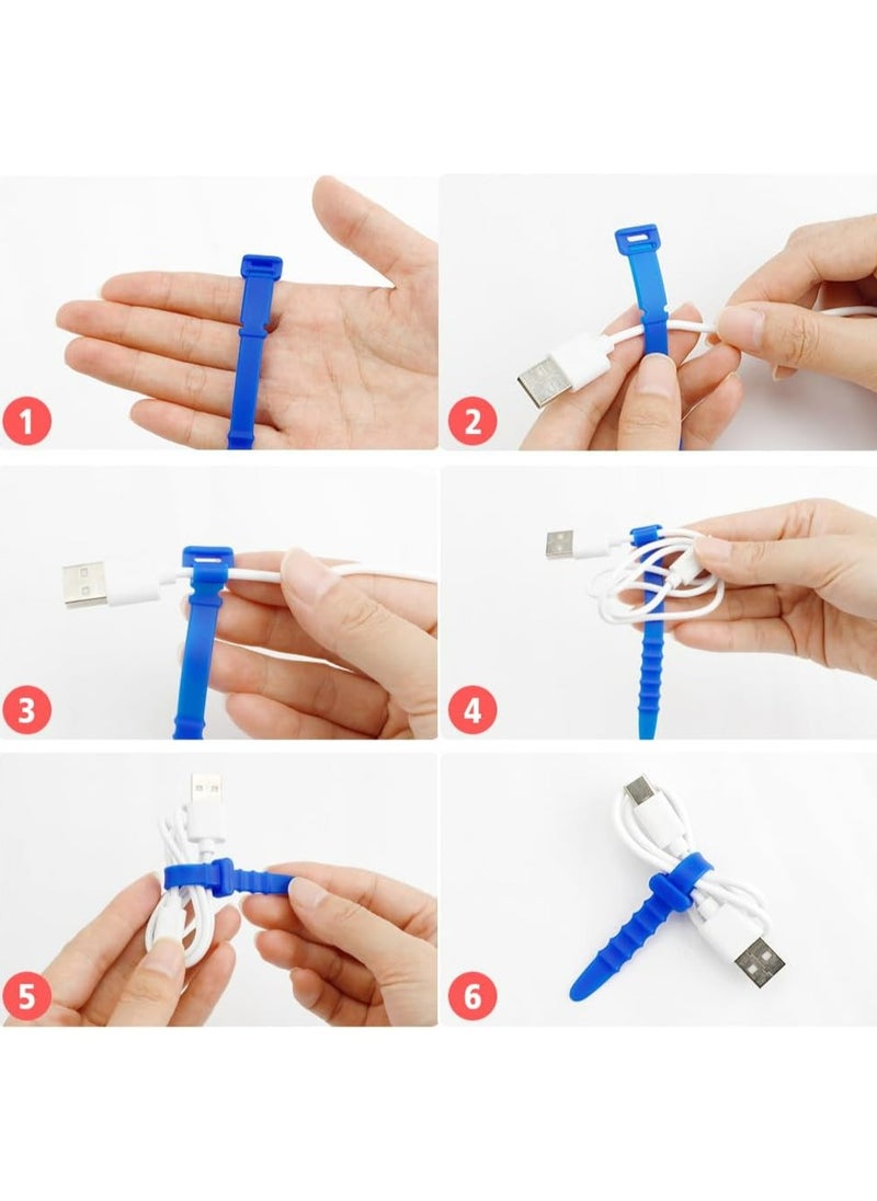 Oasisgalore Silicone Cable Ties - Cord Organizer for Chargers & Wires (10PCS)  - Image 5