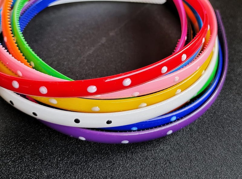 HOMEMATES Set of 12 Women Fancy Stylish Polka Plastic Headband Hairband Girls Women Hair Accessoriesmulticolour - Image 3