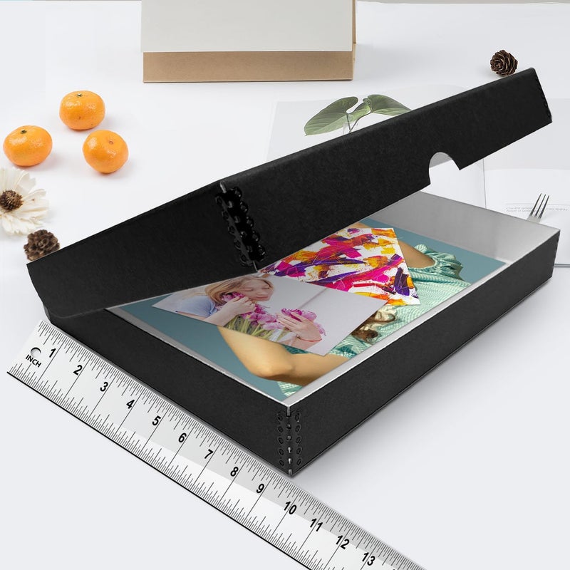 Lineco Archival Folio Storage Box with Clamshell Lid - 9.5 x 12.5 x 1.75 inches - Durable Metal Edge Construction - Image 3