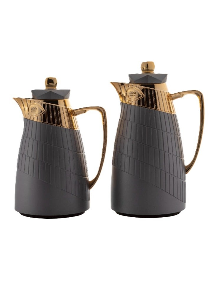 السيف  طقم ترامس من السيف  اللون رمادي مع ذهبي