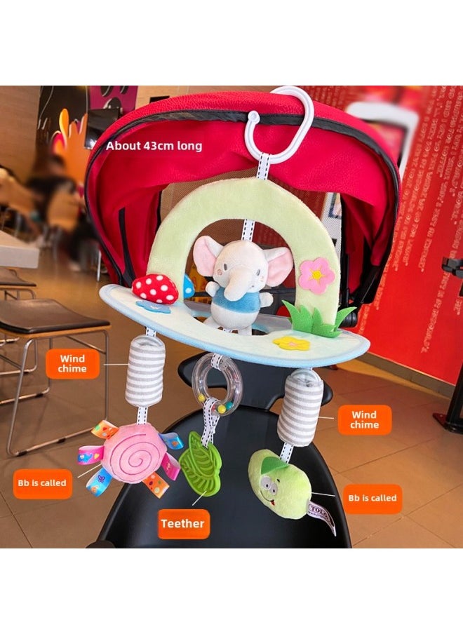 Generic - # Newborn Baby Cart Pendant Baby Comfort Bed Bell Rattle Wind Bell Car Hanging Plush Sound Travel To Play-Color:Red Monkey [teether] - Image 1