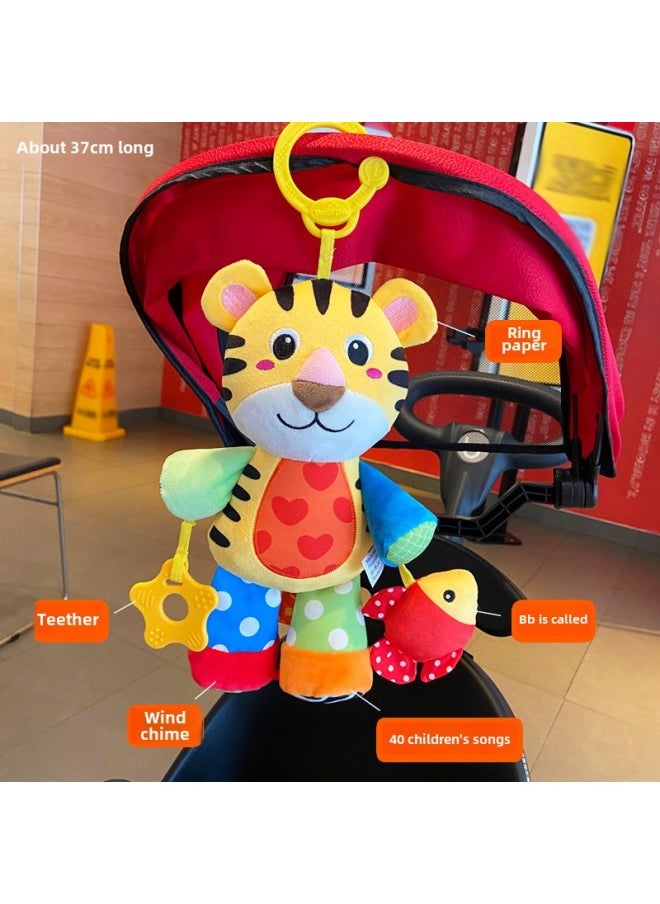 Generic - # Newborn Baby Cart Pendant Baby Comfort Bed Bell Rattle Wind Bell Car Hanging Plush Sound Travel To Play-Color:Red Monkey [teether] - Image 1
