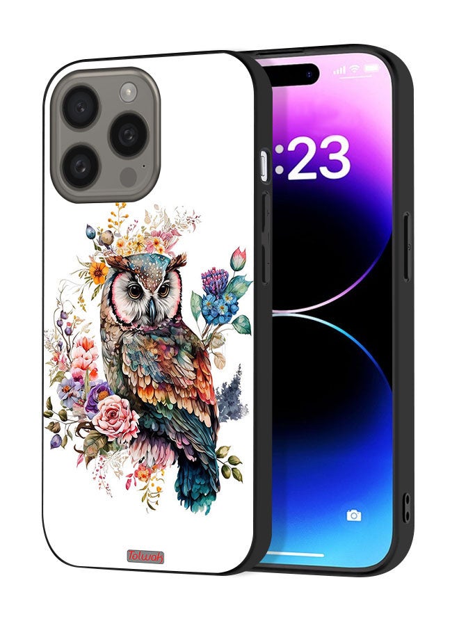 Tolwak Apple iPhone 15 Pro Protective Case Cover Owl Abstract Art - Image 1