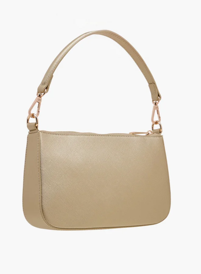 Flora Bella By Shoexpress Textured Shoulder Bag with Detachable Strap and Zip Closure