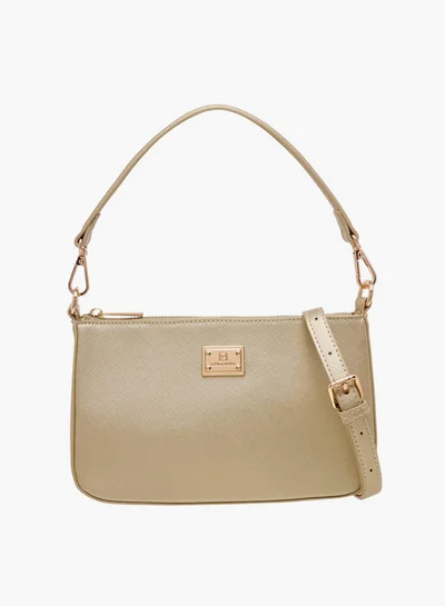 Flora Bella By Shoexpress Textured Shoulder Bag with Detachable Strap and Zip Closure
