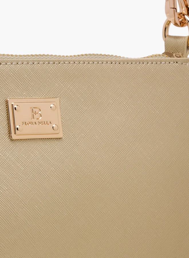 Flora Bella By Shoexpress Textured Shoulder Bag with Detachable Strap and Zip Closure