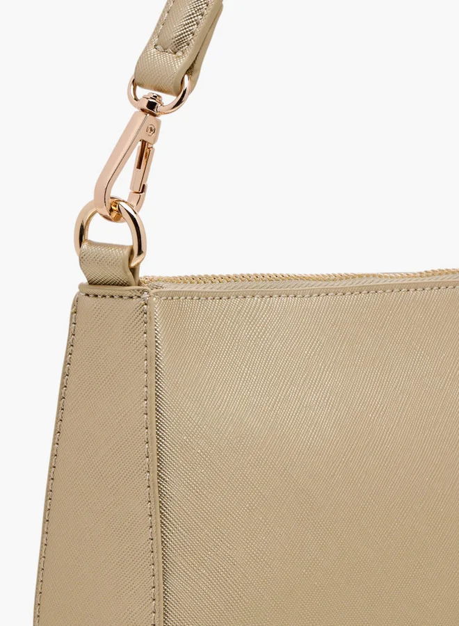 Flora Bella By Shoexpress Textured Shoulder Bag with Detachable Strap and Zip Closure
