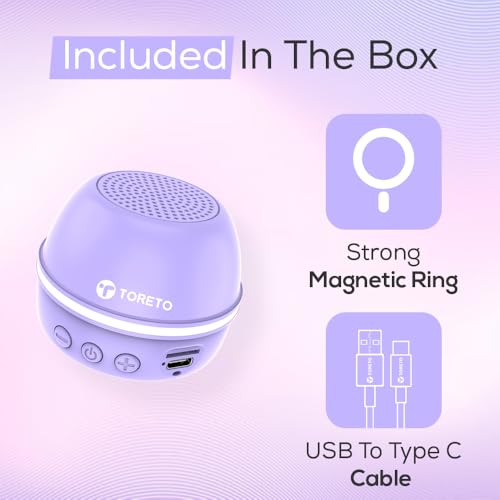 Toreto 6W Bluetooth Speaker, 4 Hours Playtime HD Sound, Rubber Finish, Bluetooth 5.3v/USB/TF Card/Aux in, Speaker for Phone, Laptop, Tablets, Easy Controls, Portable Speaker (Magno Beat, Black) - Image 5