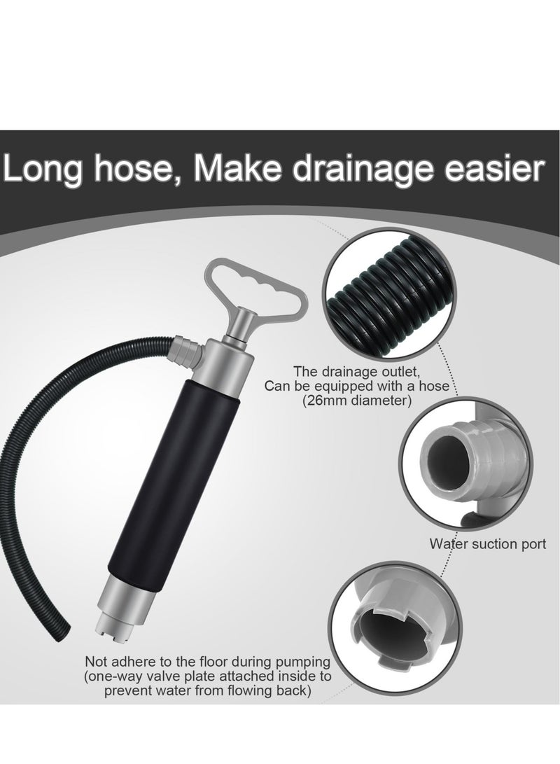 Excefore 2 Pack Kayak Hand Pump, 16.1 Inch Manual Portable Kayak Hand Water Pumps with Hose,Suitable for Kayak Rescue Outdoor Survival (Black Gray)  - Image 3